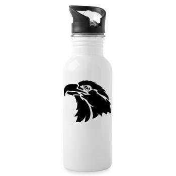 Adler, Eagle - Gourde avec paille intégrée - blanc - Droite