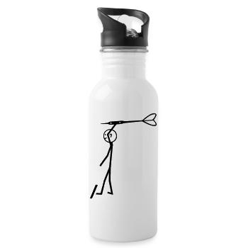 Dart - Trinkflasche mit integriertem Trinkhalm - Weiß - Rechts