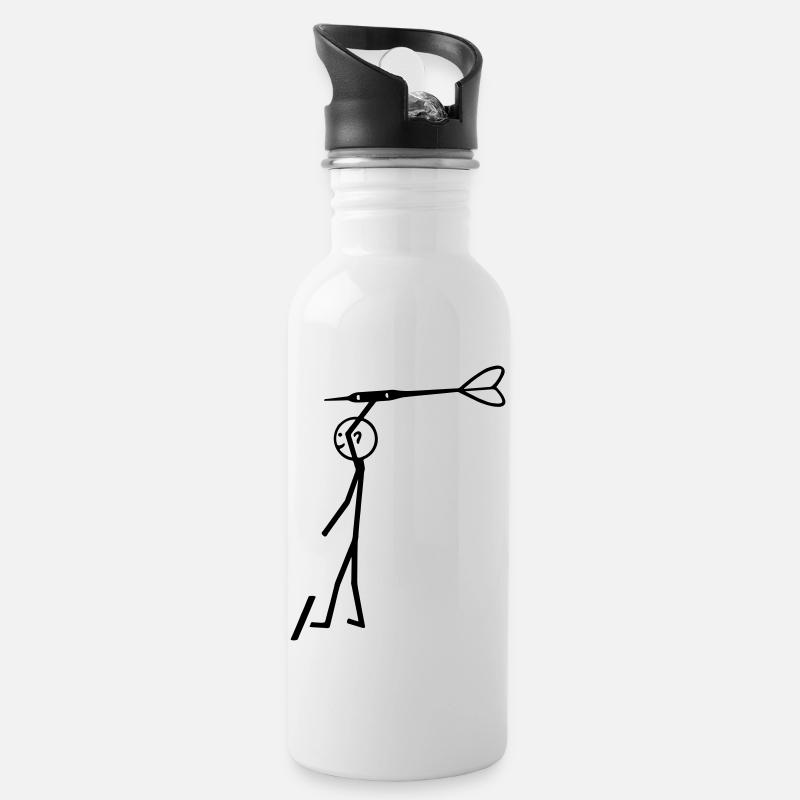 Dart - Trinkflasche mit integriertem Trinkhalm - Weiß