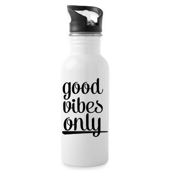 Good Vibes Only - Trinkflasche mit integriertem Trinkhalm - Weiß - Rechts