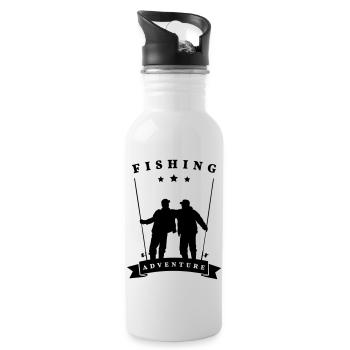 Fishing Adventure - Trinkflasche mit integriertem Trinkhalm - Weiß - Rechts