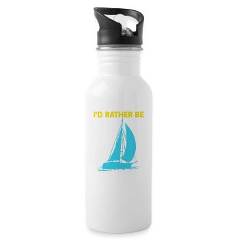 Je préfère faire de la voile - Gourde avec paille intégrée - blanc - Droite