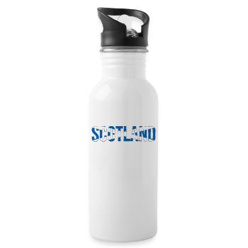 Scotland Lettering Flag - Water bottle with straw - white - Right