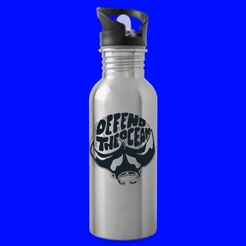 Manta Ray Defend The Ocean - Trinkflasche mit integriertem Trinkhalm