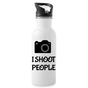 Shoot People - Water bottle with straw - white - Right