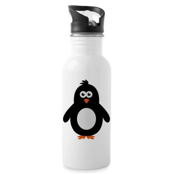 pinguin - Gourde avec paille intégrée - blanc - Droite