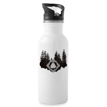 Valknut viking germani knots forest trees - Water bottle with straw - white - Right