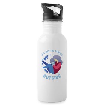 Introvert - Way Too Peopley - Water bottle with straw - white - Right