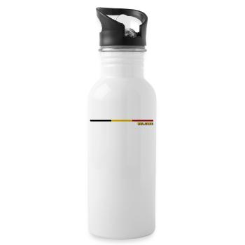 BELGIUM FLAG - Water bottle with straw - white - Right
