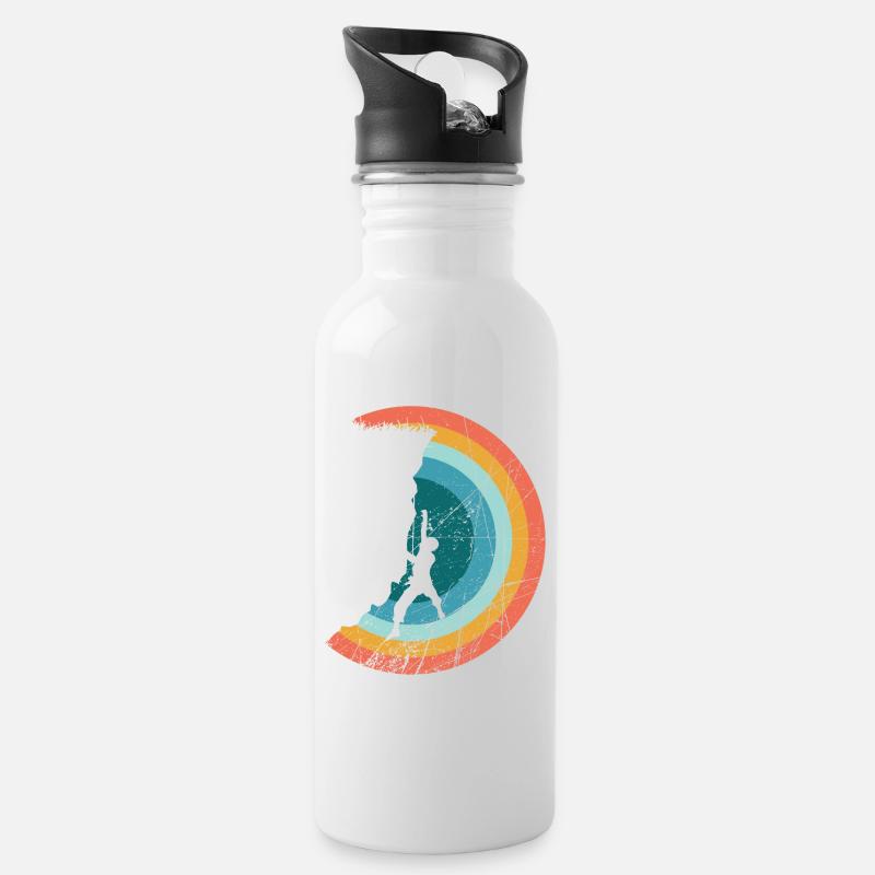 Klettern - Bergsteigen - Trinkflasche mit integriertem Trinkhalm - Weiß