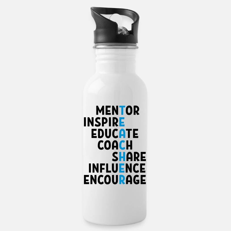 professeur - Gourde avec paille intégrée - blanc