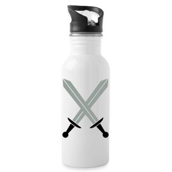 Crossed swords - Water bottle with straw - white - Right