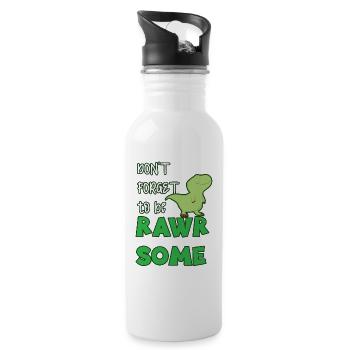 dinosaur - Water bottle with straw - white - Right