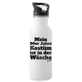 Mein 90er Jahre Kostüm In Der Wäsche Motto Party - Trinkflasche mit integriertem Trinkhalm - Weiß - Rechts