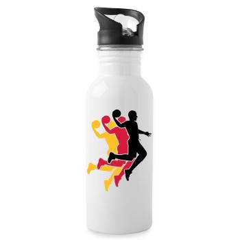 basketball - Trinkflasche mit integriertem Trinkhalm - Weiß - Rechts