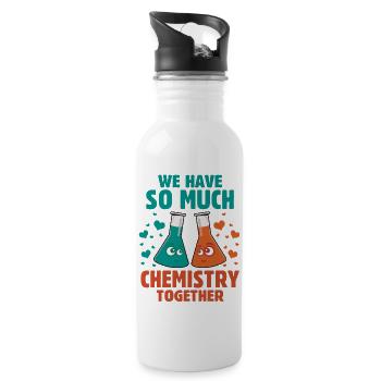 We Have So Much Chemistry Together - Water bottle with straw - white - Right