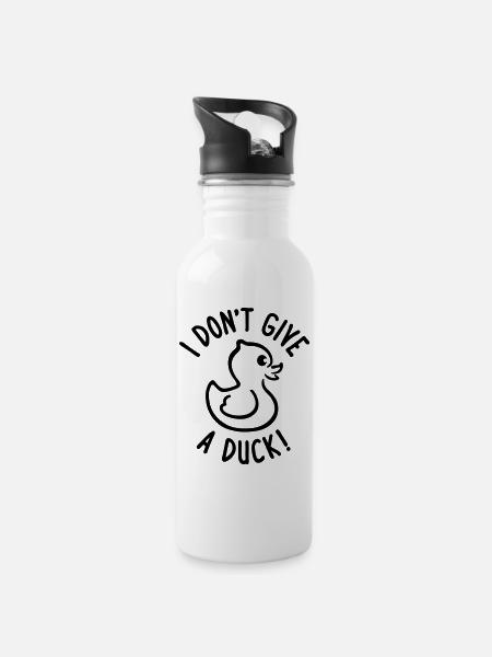 Ne donnez pas un canard - Gourde avec paille intégrée - blanc