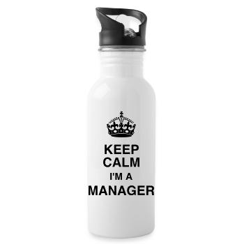 Manager Boss Chef Patron Work Job Society - Water bottle with straw - white - Right