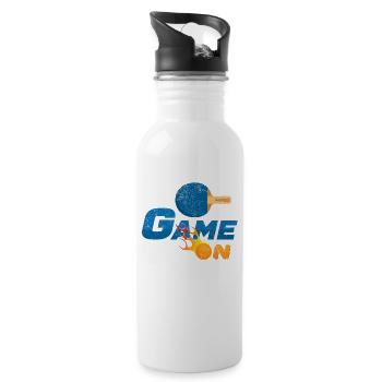 Jeu sur la flamme du tennis de table - Gourde avec paille intégrée - blanc - Droite