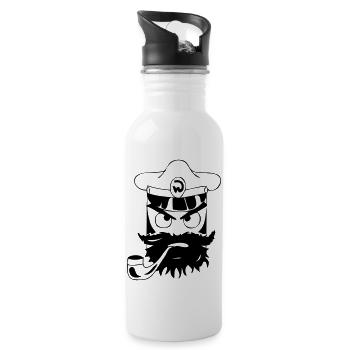 Kapitaen Captain cube - Trinkflasche mit integriertem Trinkhalm - Weiß - Rechts