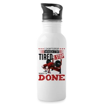 Bankdrücken Finish – DONE - Trinkflasche mit integriertem Trinkhalm - Weiß - Rechts