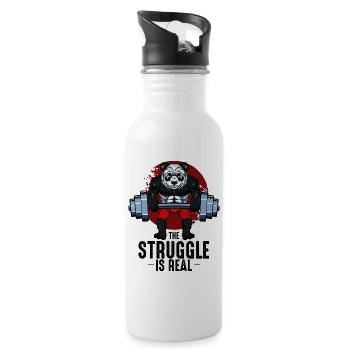 Panda Lifter avec barre - Gourde avec paille intégrée - blanc - Droite