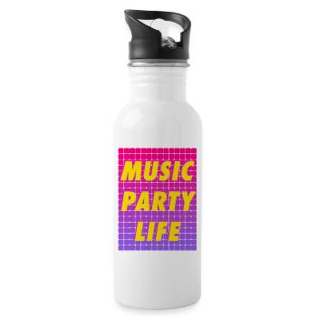 MUSIC PARTY LIFE - Water bottle with straw - white - Right