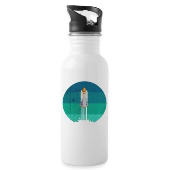 Lancement d'une fusée spatiale - Gourde avec paille intégrée - blanc - Droite