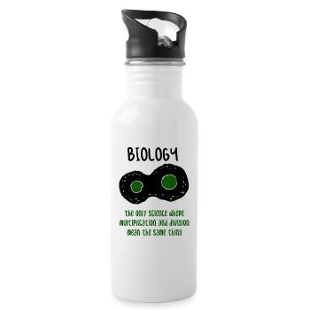Cadeau de science de professeur de biologie - Gourde avec paille intégrée - blanc - Droite