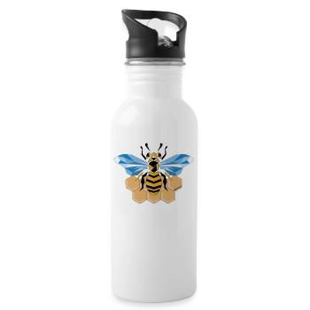 BEE - Gourde avec paille intégrée - blanc - Droite