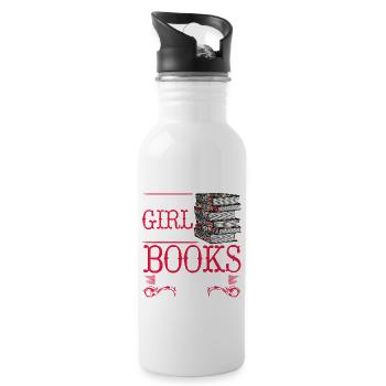 Girl Loves Books – It Was Mine - Water bottle with straw - white - Right