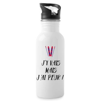 J'y vais mais j'ai peur ! Les Bronzés font du ski - Gourde avec paille intégrée - blanc - Droite