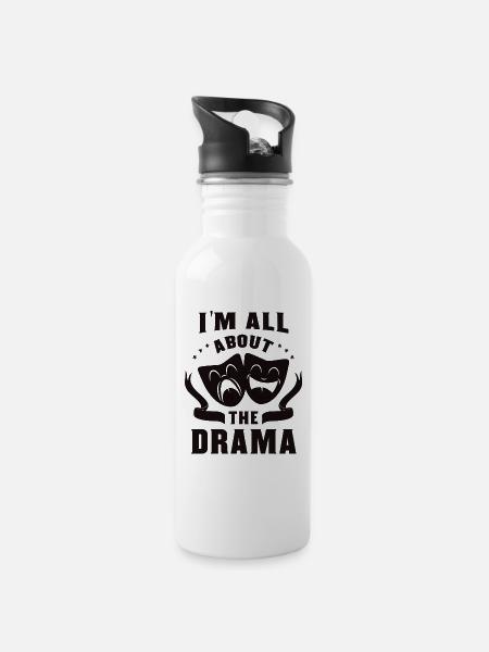 theatre - Water bottle with straw - white
