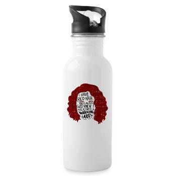 Rote Haare Frauen - Trinkflasche mit integriertem Trinkhalm - Weiß - Rechts