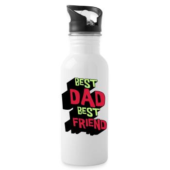 Best dad Best Friend - Water bottle with straw - white - Right