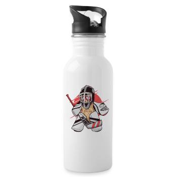 Goalkeeper Turtle Hockey - Water bottle with straw - white - Right