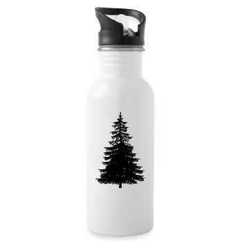 Tanne Baum Natur Wald Ökologie Naturschutz Wildnis - Trinkflasche mit integriertem Trinkhalm - Weiß - Rechts