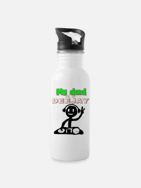 Ref.: MYDAD-DEEJAY - Trinkflasche mit integriertem Trinkhalm - Weiß