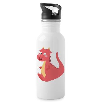 Dragon - Water bottle with straw - white - Right