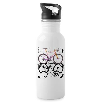 Cyclisme, aventure et liberté : le vélo de gravier - Gourde avec paille intégrée - blanc - Droite