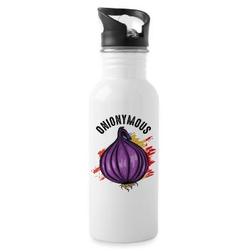 Purple Onion Splash Art - Trinkflasche mit integriertem Trinkhalm - Weiß - Rechts