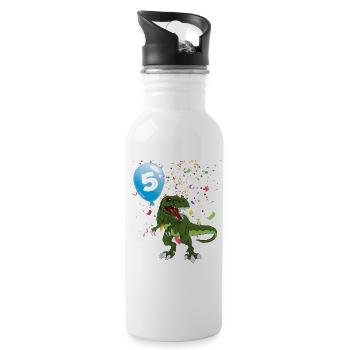 Ballon Dino Party 5 - Gourde avec paille intégrée - blanc - Droite