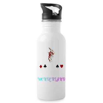 Time for Wonderland - Water bottle with straw - white - Right