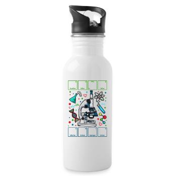Chemistry physics biology teacher teacher - Water bottle with straw - white - Right