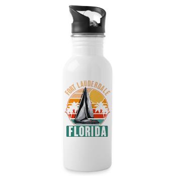 Fort Lauderdale Florida Segel Segelboot - Trinkflasche mit integriertem Trinkhalm - Weiß - Rechts