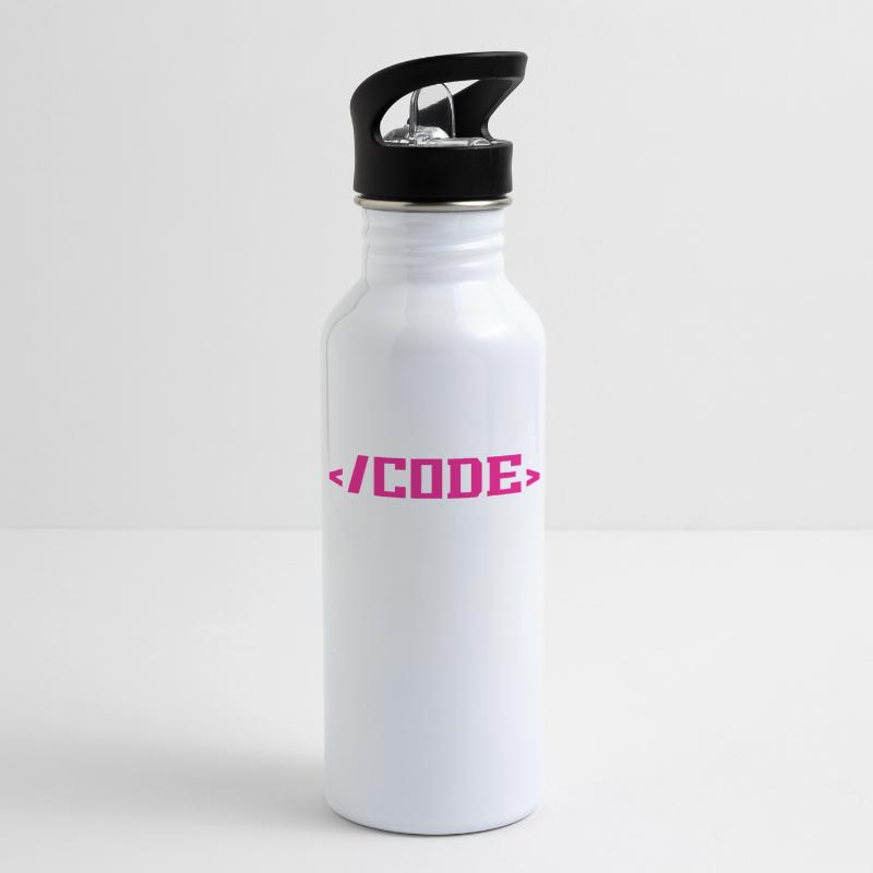 Codierung Programmierung Informatik Trinkflasche mit integriertem Trinkhalm