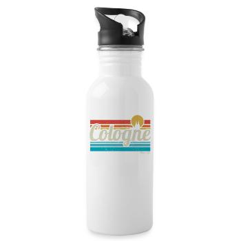 Cologne Cologne Retro Vintage Surfer Cologne Carnival - Water bottle with straw - white - Right