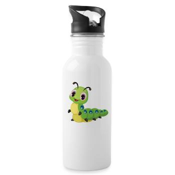 Children's caterpillar - Water bottle with straw - white - Right