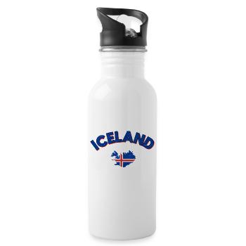 Islande Nation insulaire islandaise - Gourde avec paille intégrée - blanc - Droite