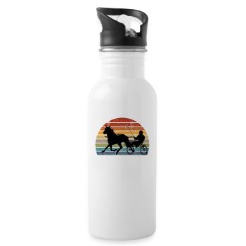 Pferdesport Traber Und Reiter Reiten Pferderennen - Trinkflasche mit integriertem Trinkhalm - Weiß - Rechts